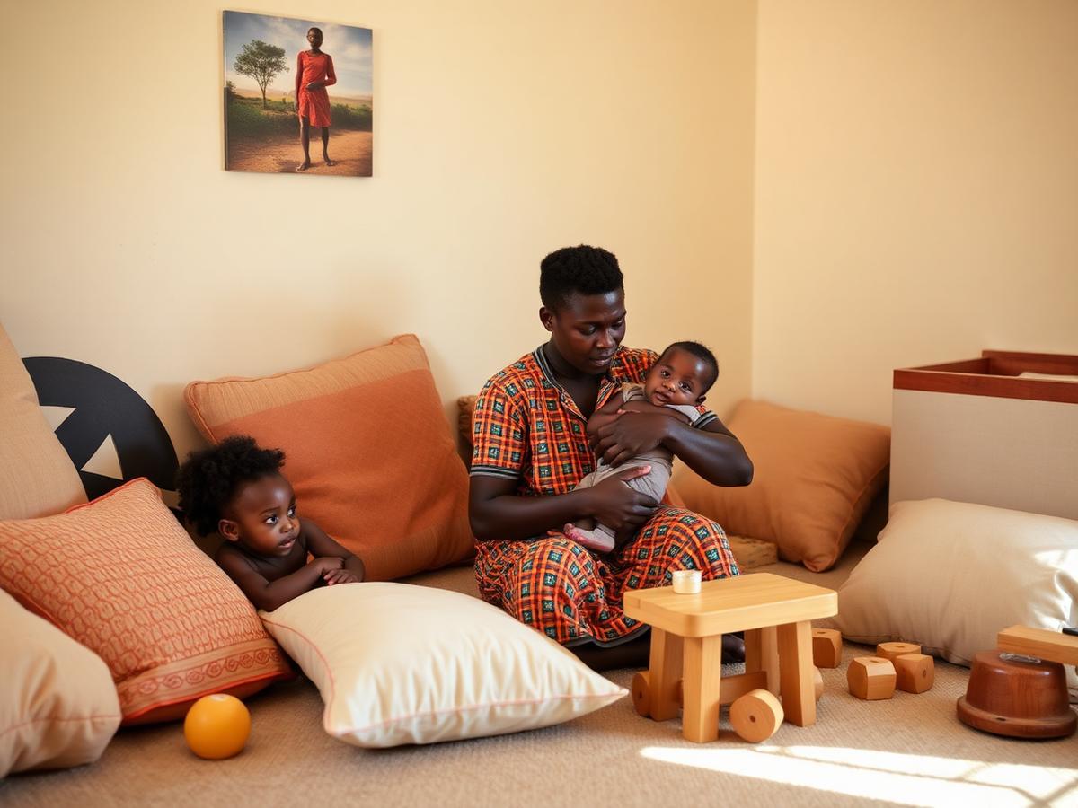 L'espace douillet de la crèche avec ses tapis d'éveil