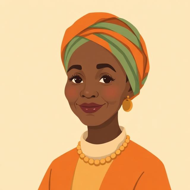 Portrait illustré de Mme Halima Abdou, directrice de l'école